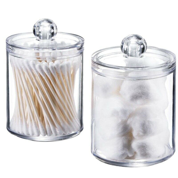 Dispenser Apothecary Jars Bathroom Holder Storage Canister Clear Plastic Ac U9O1