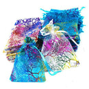 100 PCS 9x12CM Coral Pattern Drawstring Organza Bags for Wedding Favour Bag