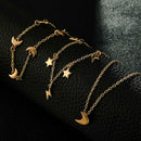 Star Moon Pendant Clavicle Chain Women Multilayer Necklace Jewelry Gift
