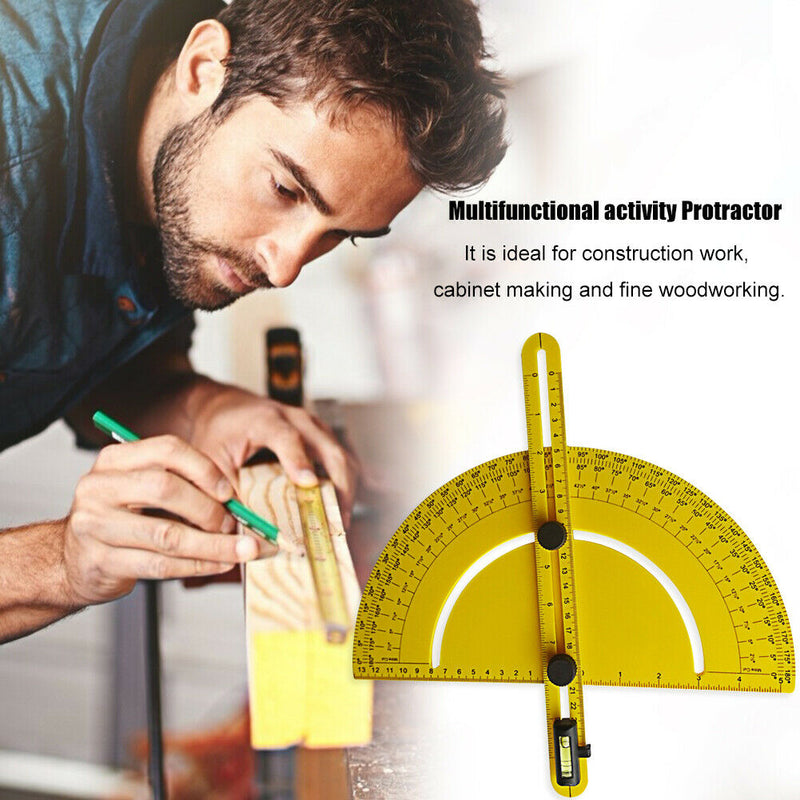 180 Degree Adjustable Protractor Angle Finder Woodworking Measuring Ruler