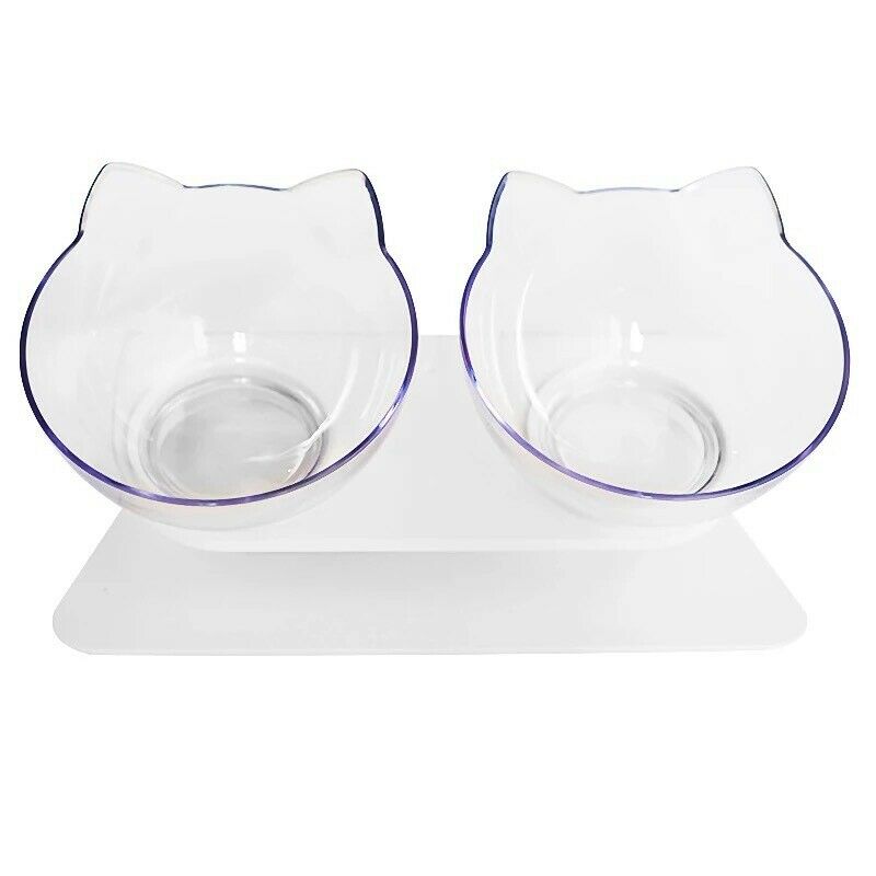 2Pcs Pet Bowl Cat Ears Shape Pet Feeding Bowl Drinking Water Bowl With Pet