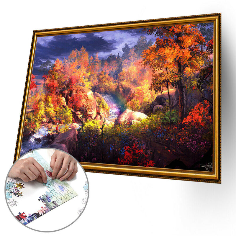1000pcs DIY Paper Jigsaw Autumn Forest Puzzle Toys Landscape Picture Decor