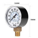 3X(Pressure Tester Gauge Tools 0-100 Psi 0-7Bar 1/8 Inch Npt Face Side Moun