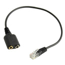 10x Dual 3.5mm Dual Female to RJ9 Male Plug Audio Adapter Cable for Headset