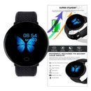 Smart Watch Fitness Tracker Heart Rate Monitor for Android iOS Black
