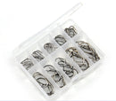 50PCS Useful Perforated Hooks Box Assorted Fishing Sharpened Lure Tackle Bait H7