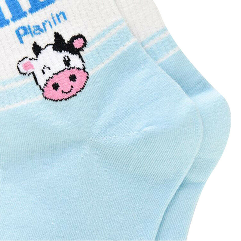 Random Long Socks Strawberry Banana Cow Ankle Socks Milk Patterned Short Soc Bj