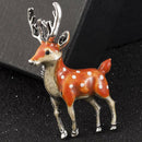 Christmas Cute Sika Deer Animal Brooch Pin Enamel Wedding Costume Jewelry Gifts