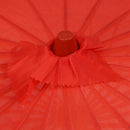 Plum Blossom Pattern Red Bamboo 31.5" Dia Oriental Umbrella Parasol