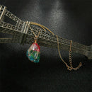 Rainbow Stone Natural Crystal Chakra Rock Chain Quartz Pendant Necklace Jewellry