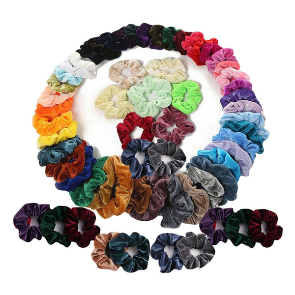 60Pc Velvet Hair Scrunchies Set Soft Elegant Hair Bobble Elastics Hair Bands