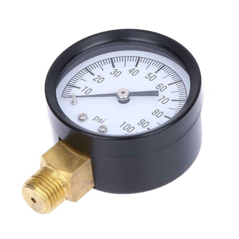 100 PSI 0.25in Air Pressure Gauge Meter Hydraulic Tester Dial Manometer