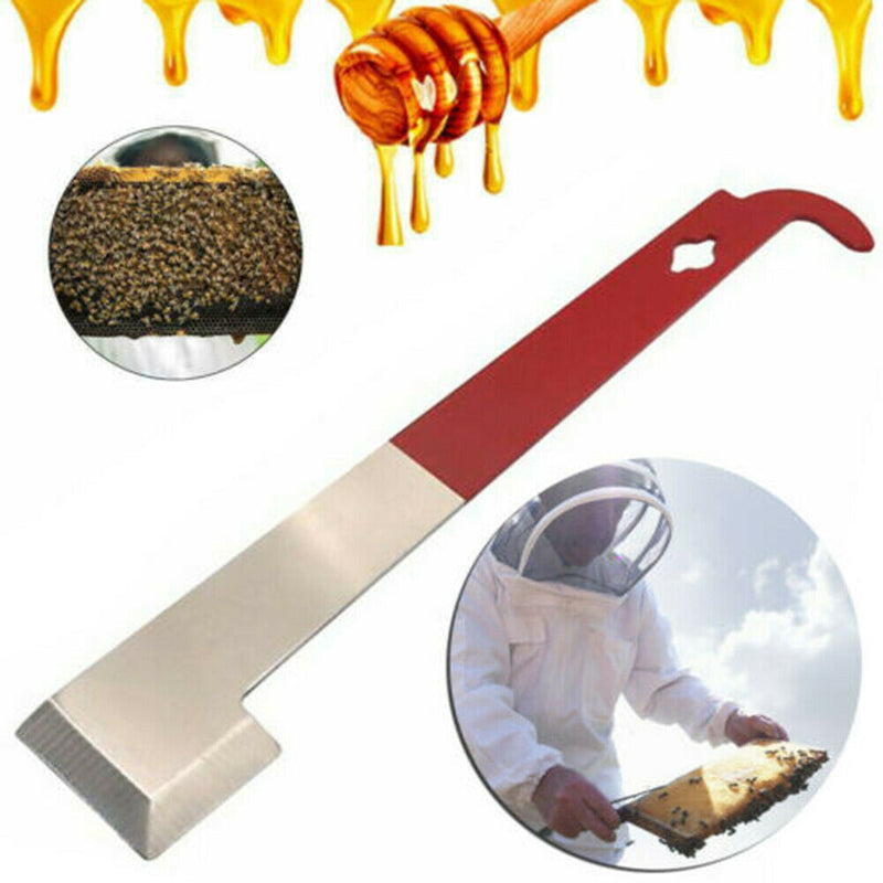 1 x Beekeeping Tool Red Curved Tail Bee Hive Hook Stainless Scraper New Hot