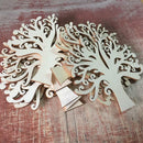 10pcs Wooden Tree Embellishments for Crafts 12.5cm Blank Wooden Tree