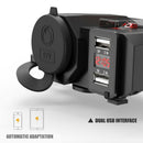 12V Dual USB Motorcycle Cigarette Lighter Waterproof Power Port Outlet Socket.