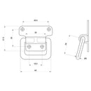 Marine Grade Stainless Steel Flush Lift Ring / Hatch Pull Long Handle