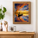 DIY Diamond Painting Kits Monk Rowing Full Round Drill Picture Handicrafts