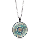 Blue Flower Chakra Flower Pendant Mandala Jewelry Sacred Geometry Necklace New