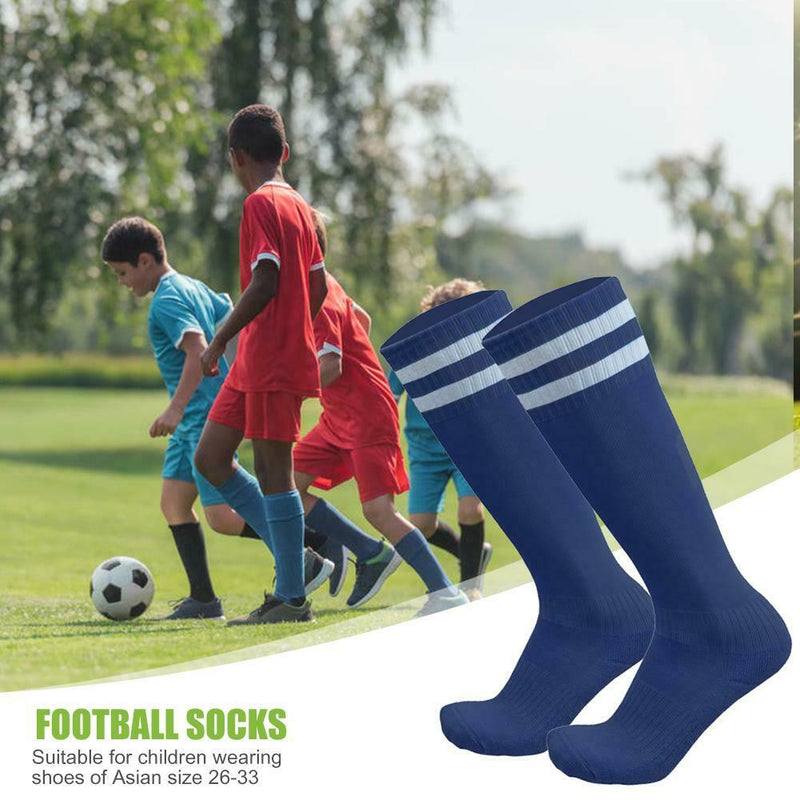 Child Sport Football Soccer Over Knee Baseball Hockey Long Sock (Navy Blue) A