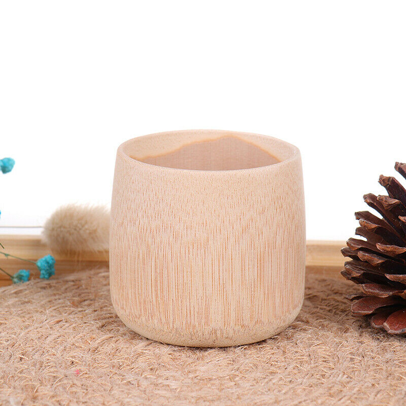 Natural Pure Handmade Bamboo Toothbrush Cups Water Cup Round Sourced Tea CupsJ3C