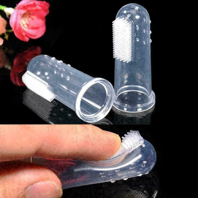 2pcs Small Large Dog Hygiene Finger Pet Dog Cat Dental Brushes Tooth Finger P9K3