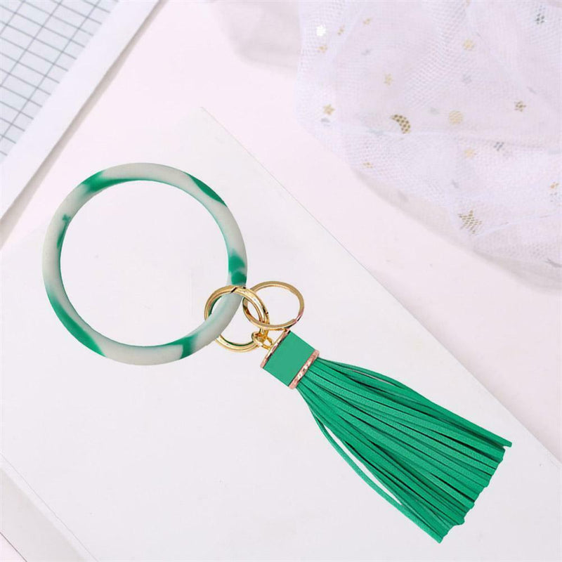 Silicone Bracelet Keychain Tassel Hanging Pendant Key Ring Gift (Style 12) A