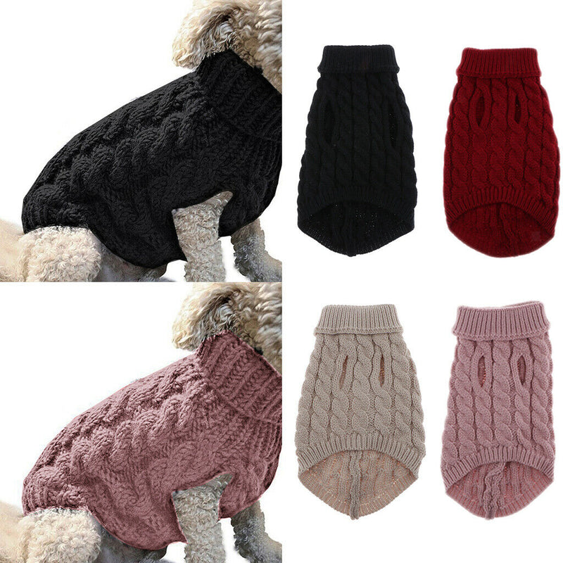 Set Of 2 Dog Sweater Winter Knitwear Dog Knit Sweater For