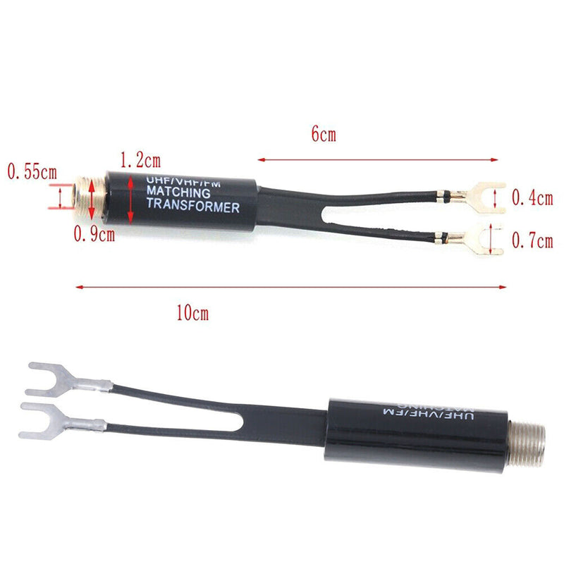 2Pcs Uhf/Vhf/Fm/Tv F Cable75-300Ohm Balun Antenna Matching Transformer AdaptME