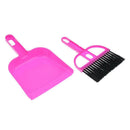 Mini Desktop Sweep Cleaning Brush Small Broom Dustpan Set Kids Tool Rose Red