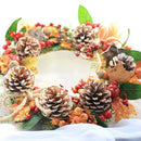 12Inch Decoration Ornament Christmas Wreath Artificial Pine Cones Berries a J7Q3