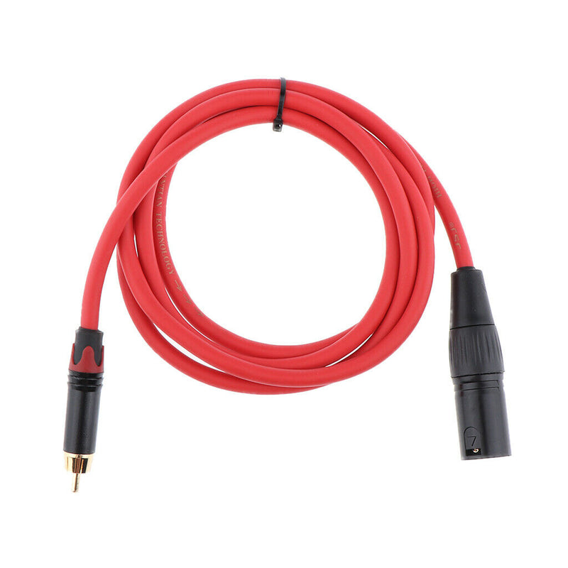 2x XLR Male to RCA Male Jack Plug Microphone Audio Cable Lead Wire Cord