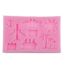 aeroplane palm tree silicone mold fondant mould cake decorating tools  JR