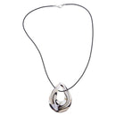 Drops Colorful Painting Glass Pendant Necklace 50 x 38 mm