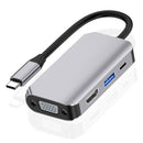 USB C Hub 4 in 1 USBÃ‚Â C to USB 3.0 60W PD VGA 4K HDMI Adapter for PC Phone A