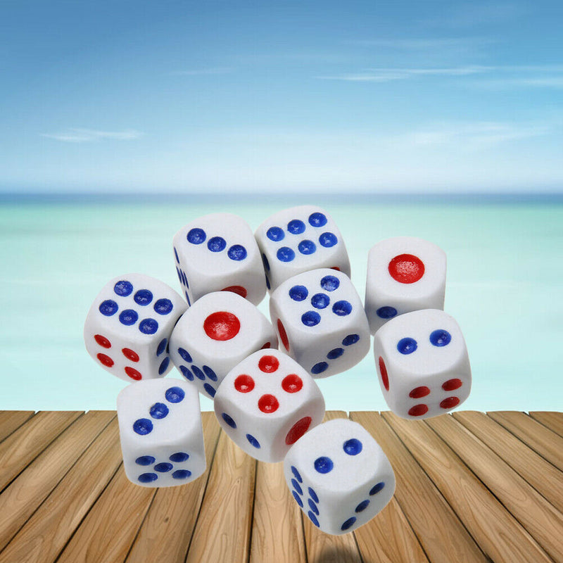 10pcs White Acrylic Round Corner Dice 6 Sided Die Portable Table Games Dice