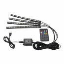 Car LED Strip Lights 4x  12 LED DC 12V Multi-color Car Interior Music Light Kit
