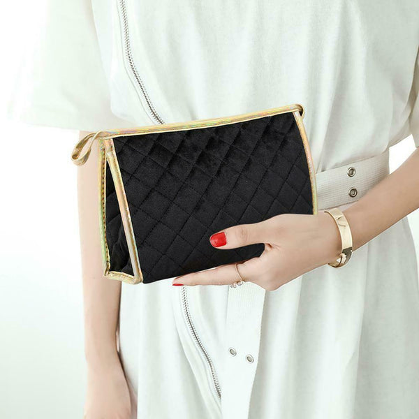 Travel Make Up Bag Cosmetic Case Organizer Zip Wash Toiletry Tote (Black) A#S