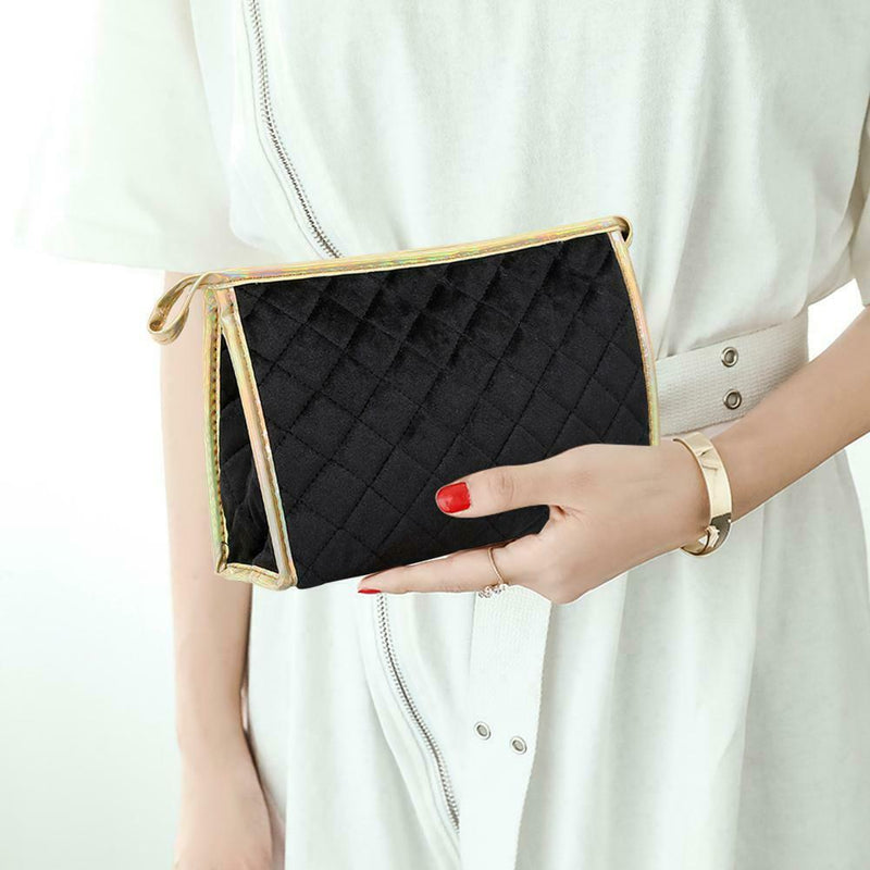 Travel Make Up Bag Cosmetic Case Organizer Zip Wash Toiletry Tote (Black) A