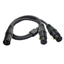 3-Pin XLR Audio Balance Microphone Cable Female To Dual Male Extension