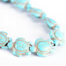 DIY Cute Turquoise Carved Turtle Spacer Beads Craft Jewelry Making Accessories &