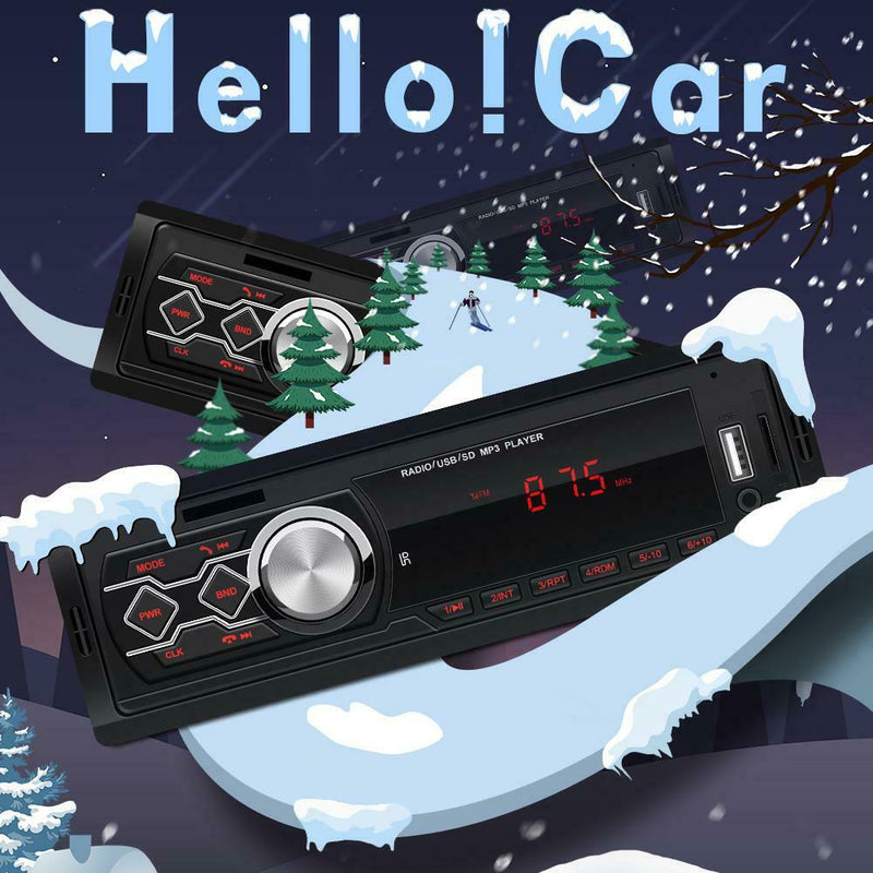 Single 1Din Car Stereo MP3 Music Player FM Radio AUX TF Card USB U Disk w/ RC