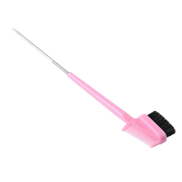 Double Sided Hair Edge Brushes Comb Pin Tail Hair Styling Tool (Pink) A#S