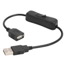 12 inch USB Cable with Button Switch for USB Lamp Fan Male to Female (1pc) A