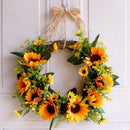 Artificial Sunflower Wreath Flower Wreath With Yellow Sunflower And Green L
