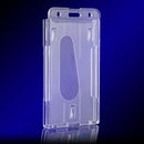 2Pcs Vertical Hard Plastic ID Badge Holder Double Card Multi Transparent Clear 2