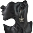 Female Black Butterfly Skulls Dangle Earrings Gothic Women Earring Hook