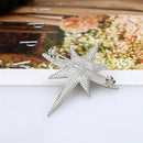 Men's Suit Shirt Corsage Star Brooch Pin for Wedding Party Crystal Jewelry
