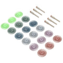 18Pcs 1Inch Radial Bristle Disc Brush + 6 Mandrel Rotary Adapter Shank:3Mm U5M4