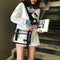 Transparent PVC Shoulder Messenger Bag Unisex Casual Crossbody Bags (Black)