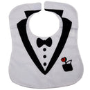 White Cute Tuxedo Toddler Baby Bib Feeding F2U3